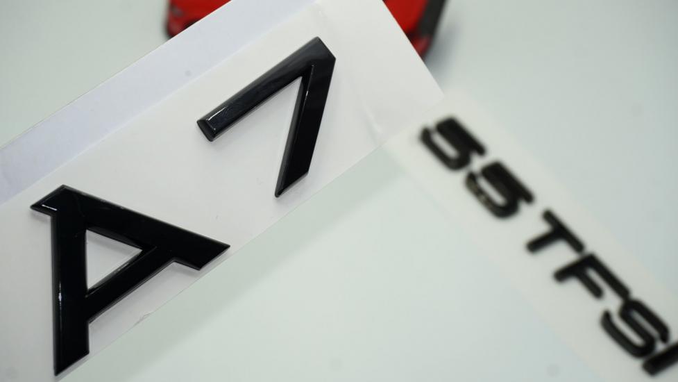 Audi A7 55 TFSi Parlak Siyah ABS 3M 3D Bagaj Yazı Logo Orjinal Ürün