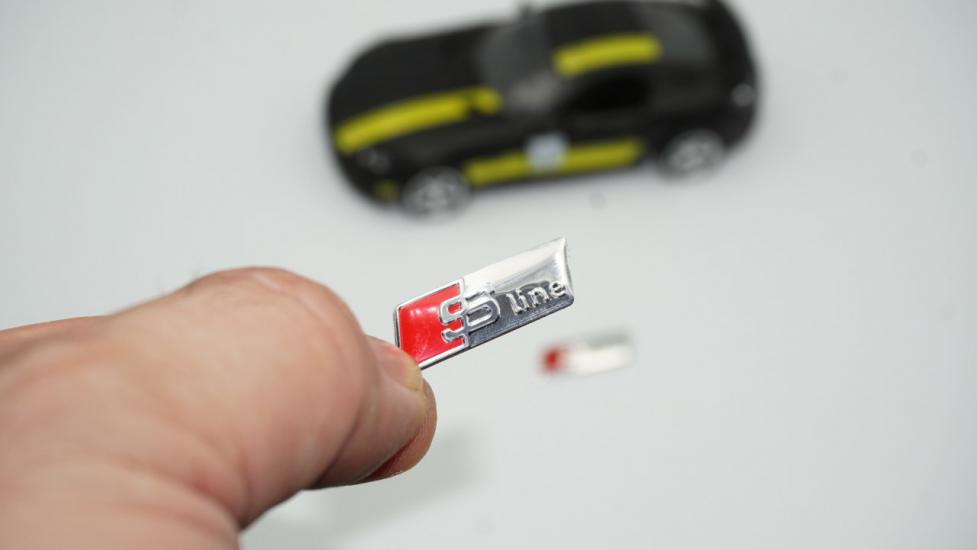 Audi S Line Direksiyon Alüminyum Alaşımlı 3M 3D Sticker Logo 2Li Set