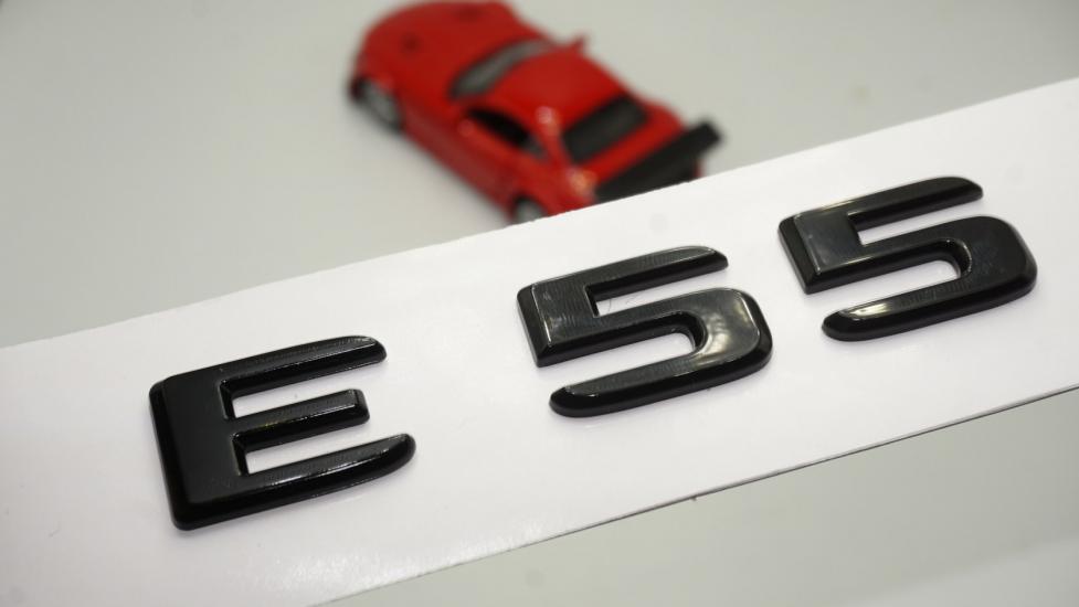 E 55 Bagaj Parlak Siyah ABS 3M 3D Yazı Logo