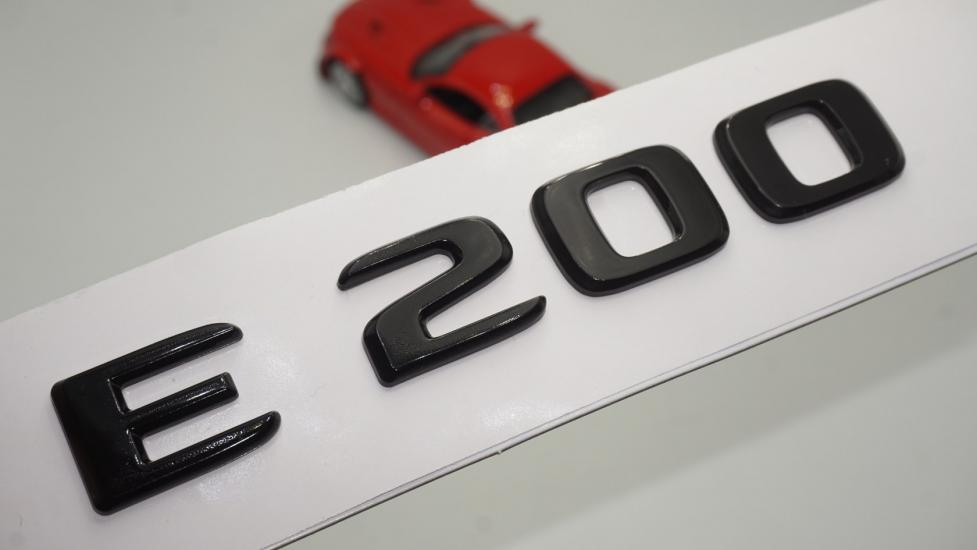 E 200 Bagaj Parlak Siyah ABS 3M 3D Yazı Logo