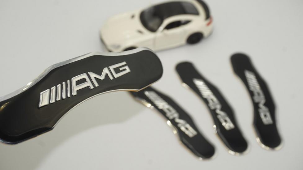 Mercedes Benz AMG Logo Kaliper Üstü 3M 3D Metal Logo Arma Amblem Seti