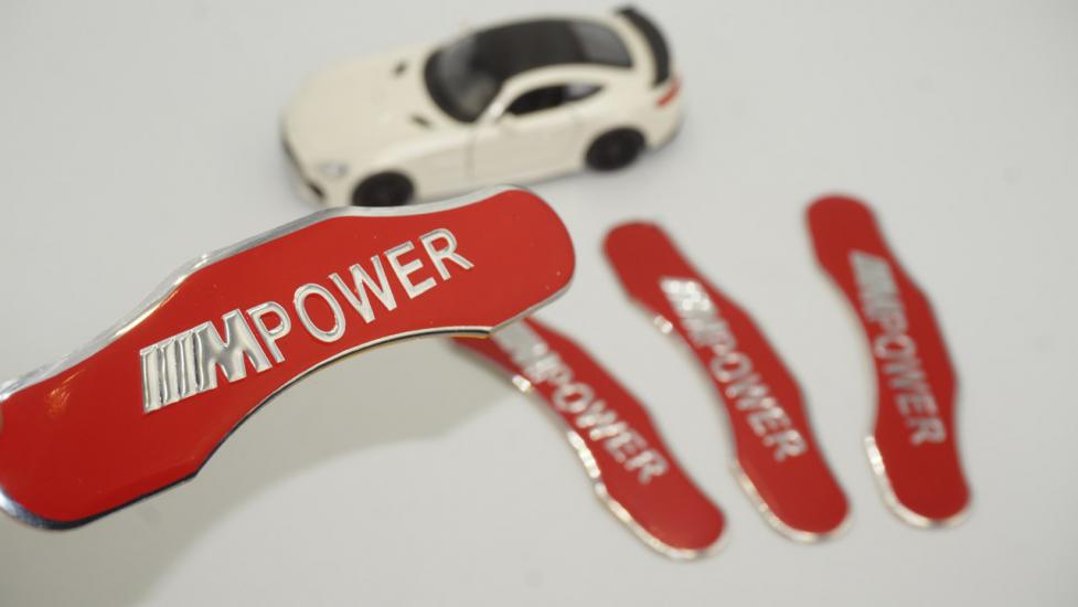 Bmw M Power Logo Kaliper Üstü 3M 3D Metal Logo Arma Amblem Seti