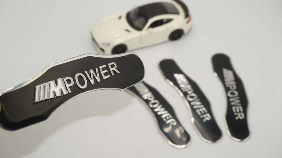 Bmw M Power Logo Kaliper Üstü 3M 3D Metal Logo Arma Amblem Seti