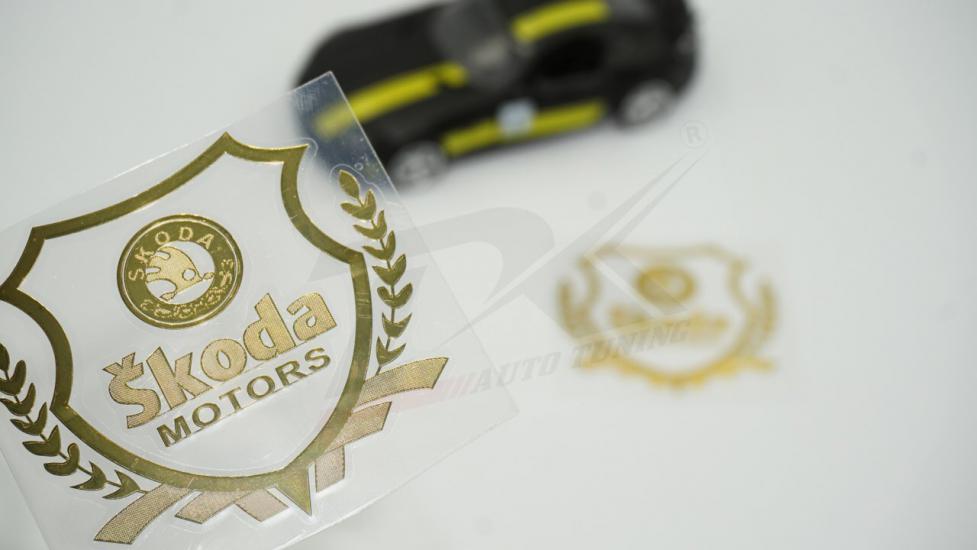 Skoda Motors Logo Kelebek Cam Buğday Başakları Logo 2Li Seti
