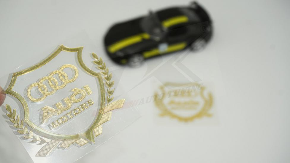 Audi Motors Logo Kelebek Cam Buğday Başakları Logo 2Li Seti