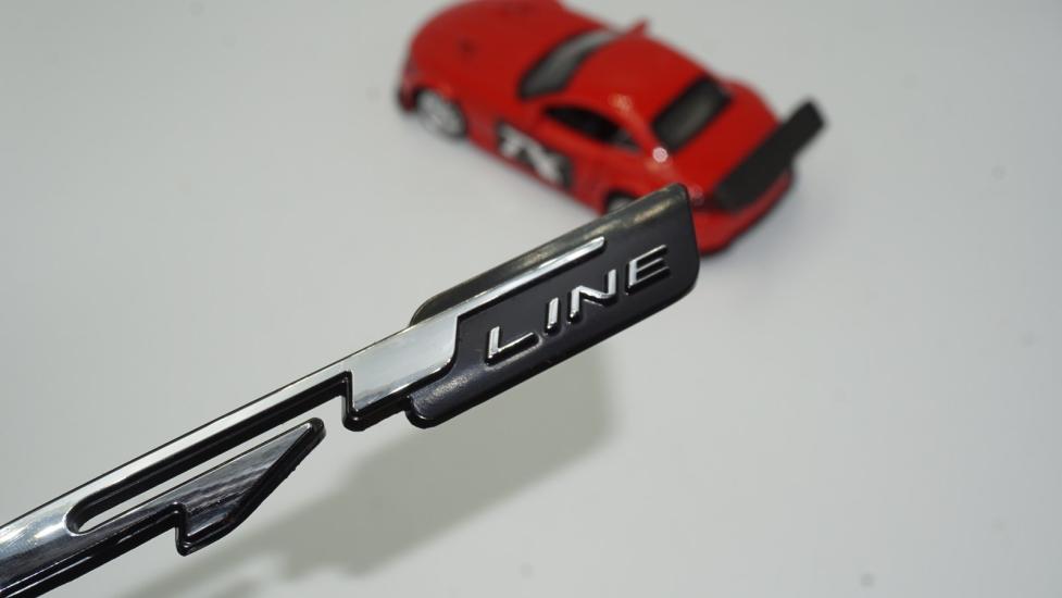 DK Kia GT Line Bagaj Logo 3M 3D Krom Siyah Metal Logo