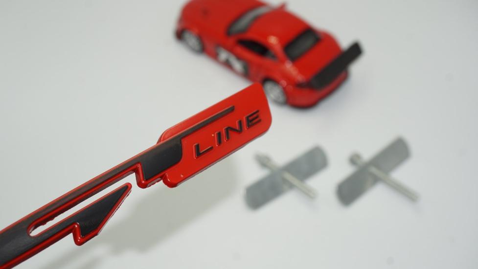 DK Kia GT Line Ön Panjur Vidalı 3D Siyah Kırmızı Metal Logo