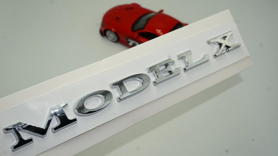 Tesla Model X Bagaj 3M 3D Parlak Gümüş Yazı Orjinal Ürün