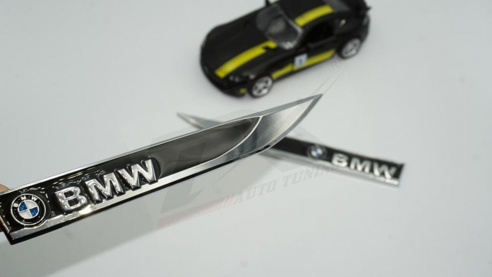 Bmw Logo Çamurluk Yanı Krom Metal Bıçak Logo