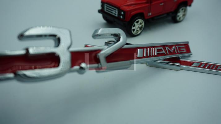 Mercedes Benz AMG 3.2 Çamurluk Yanı Krom Metal Logo Orjinal Ürün