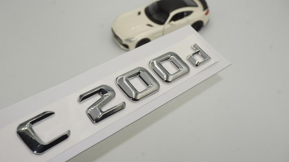 Mercedes Benz C200d Bagaj Krom Metal 3M 3D Yazı Logo