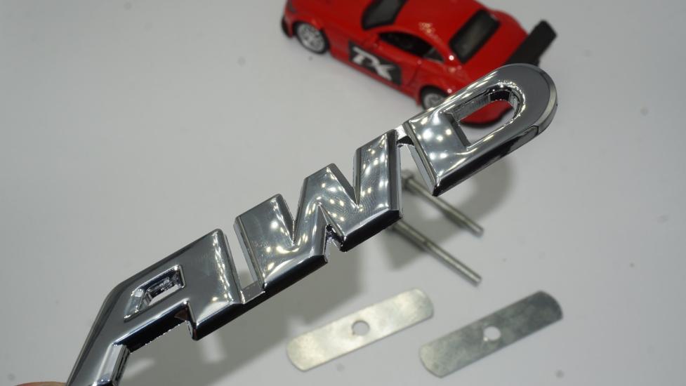 DK AWD All Wheel Drive Ön Panjur Krom Metal 3D Yazı Logo