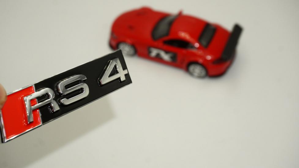 Audi RS4 Yeni Nesil Siyah Kırmızı 3D Ön Panjur Logo Orjinal ürün