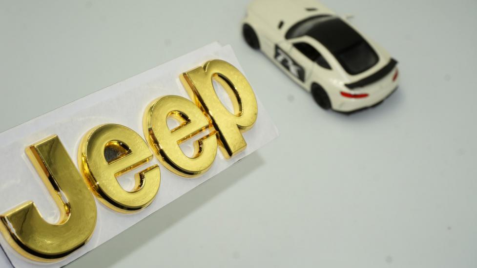 Jeep Kaput Bagaj 3M 3D Gold Metal Logo Amblem Arma