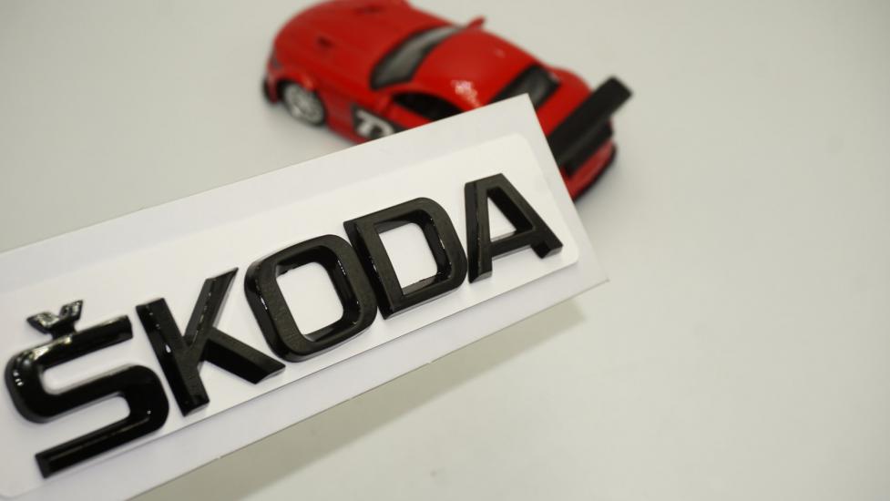 Skoda Bagaj Siyah ABS Orjinal 3M 3D Yazı Logo Amblem