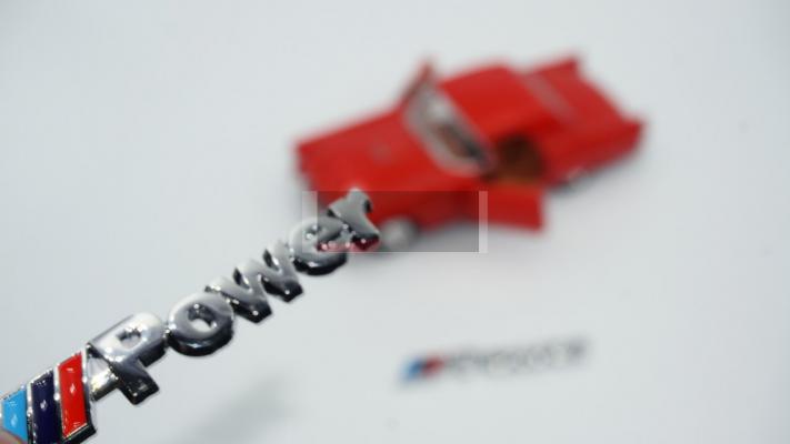 Bmw M Power Logo Çamurluk Yanı 3M 3D Metal Logo Amblem Seti
