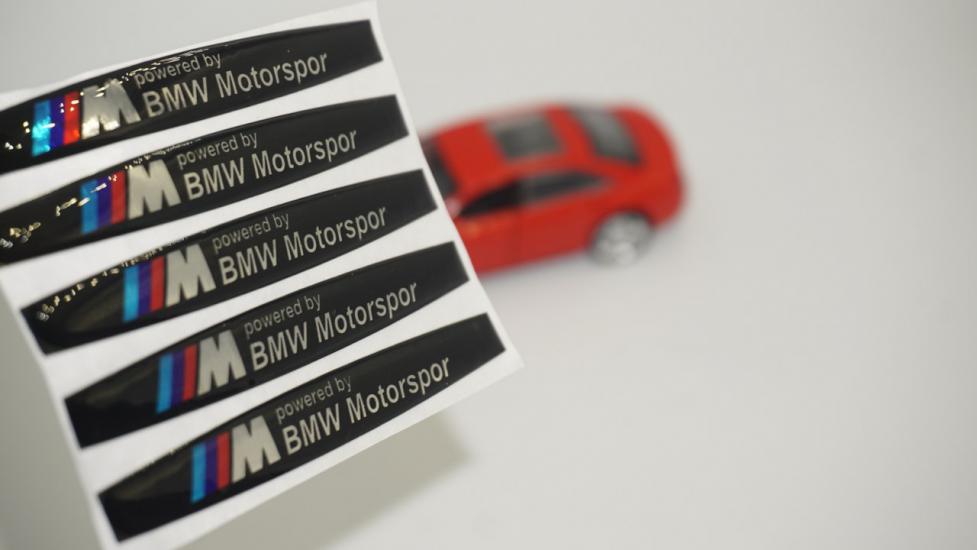 Bmw M Motorsport Logo Metalize Kapı Kolu 5 Li Damla Desen Sticker Set