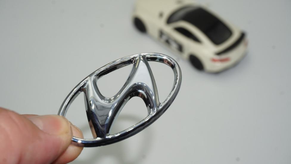 DK Hyundai Direksiyon Göbeği Krom Metal Logo Orjinal Ürün 5,9 Cm