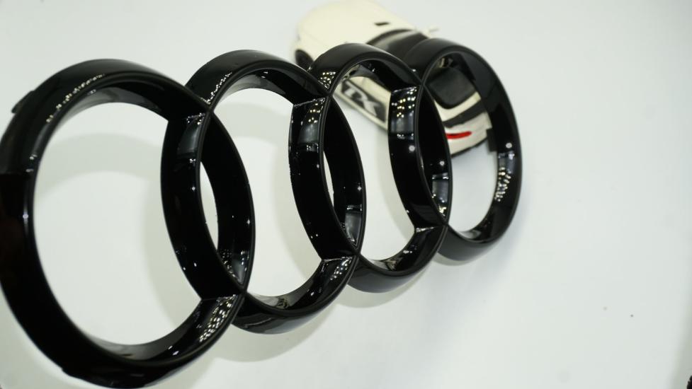 DK Tuning Audi A3 A4 A5 A6 A7 Ön Panjur Izgara Halka Parlak Siyah ABS Logo Amblem