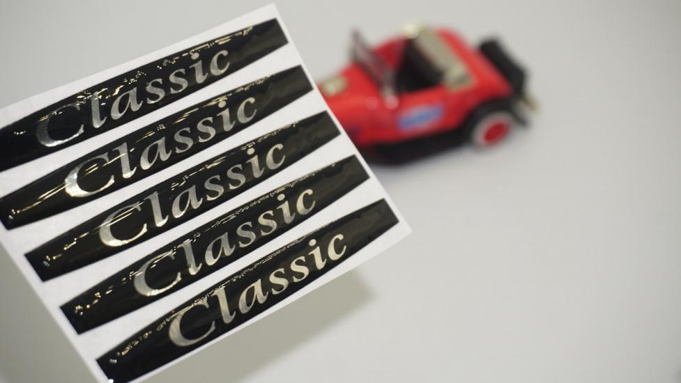 Classic Logo Metalize Kapı Kolu 5 Li Damla Desen Sticker Set