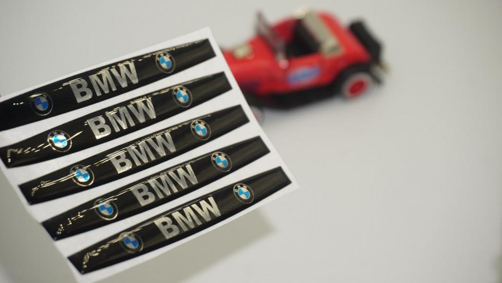Bmw Logo Metalize Kapı Kolu 5 Li Damla Desen Sticker Set