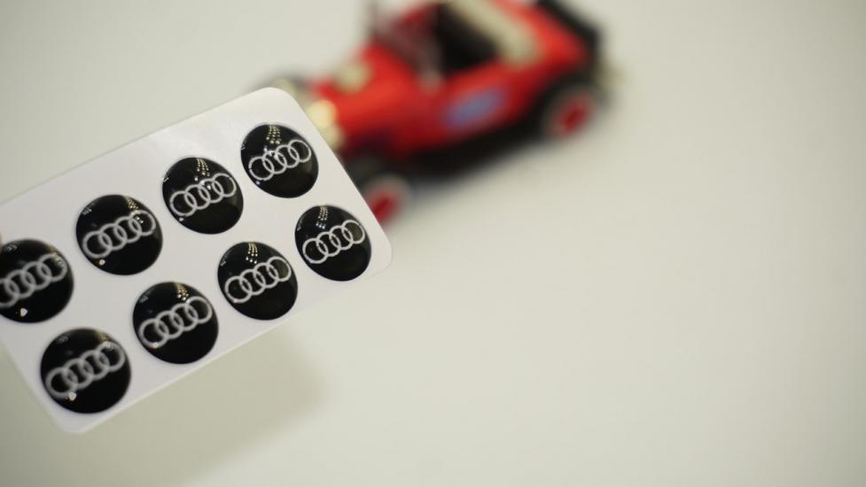 Audi Logo Jant Torpido Direksiyon 12mm Damla Sticker Logo Seti