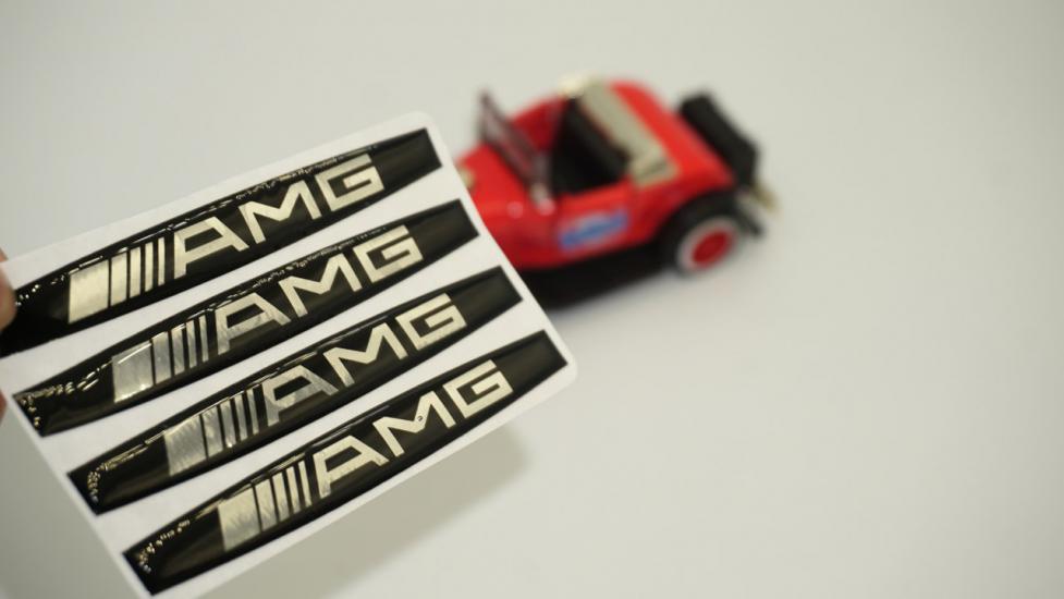 Mercedes Benz AMG Metalize Logo Kapı Kolu 4 Lü Damla Desen Sticker Set