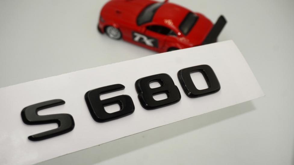 S 680 Bagaj Parlak Siyah ABS 3M 3D Yazı Logo
