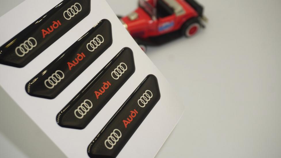 Audi Logo Kapı Kenarı Koruma Metalize Damla Desen 3M Band