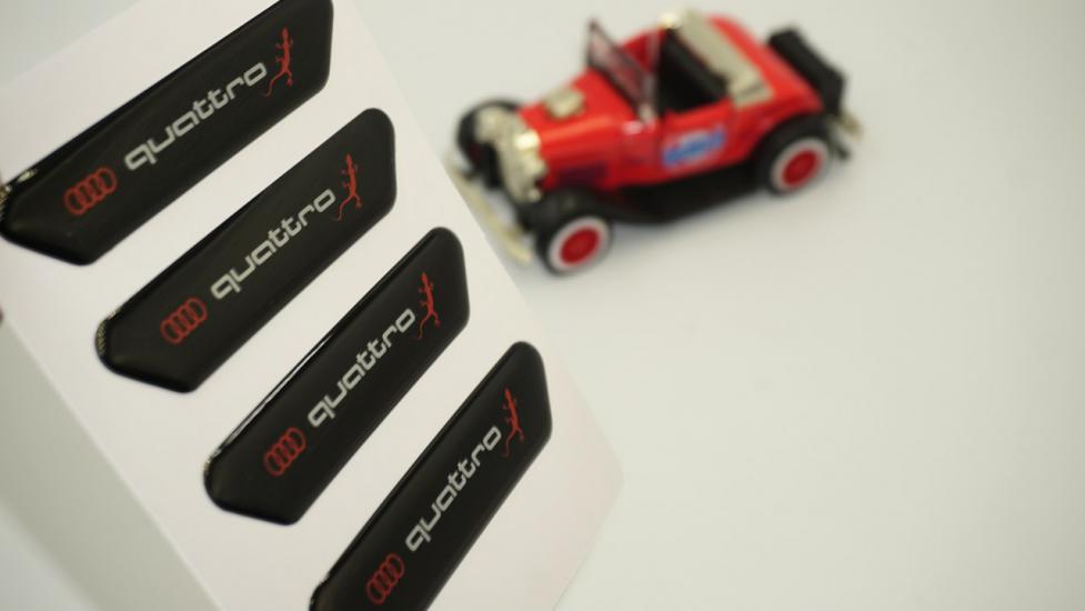 Audi Quattro Gecko Logo Kapı Kenarı Koruma Metalize Damla Desen 3M Band