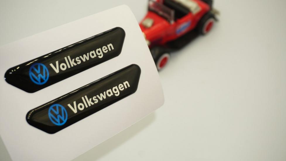 Volkswagen Logo Çamurluk Yanı Ve Ayna Metalize Damla Desen 3M Logo Arma