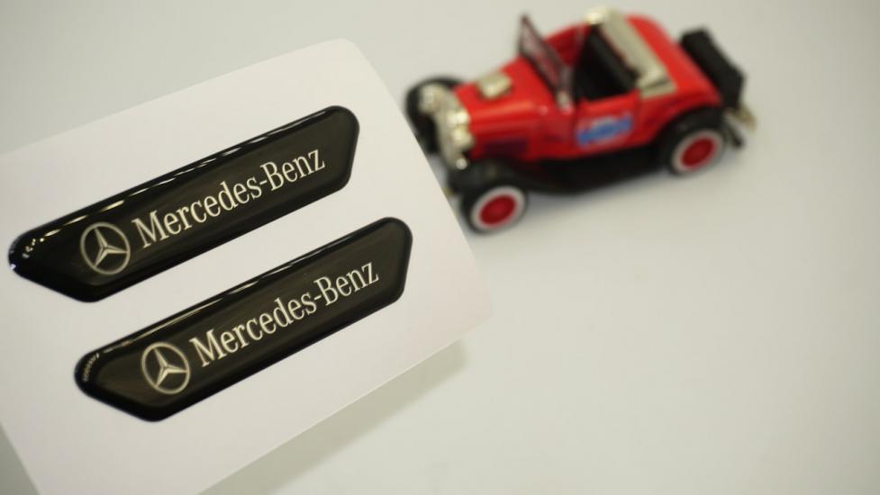 Mercedes Benz Logo Çamurluk Yanı Ve Ayna Metalize Damla Desen 3M Logo Arma