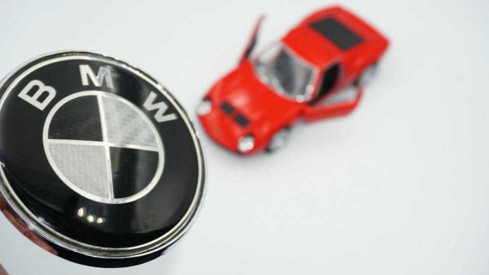 Bmw Karbon Desen Ön Kaput Logo Amblem 82mm
