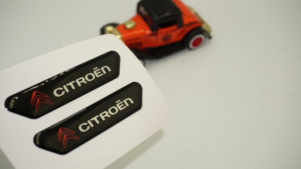 Citroen Logo C Elysee Çamurluk Yanı Ve Ayna Metalize Damla Desen 3M Logo Arma