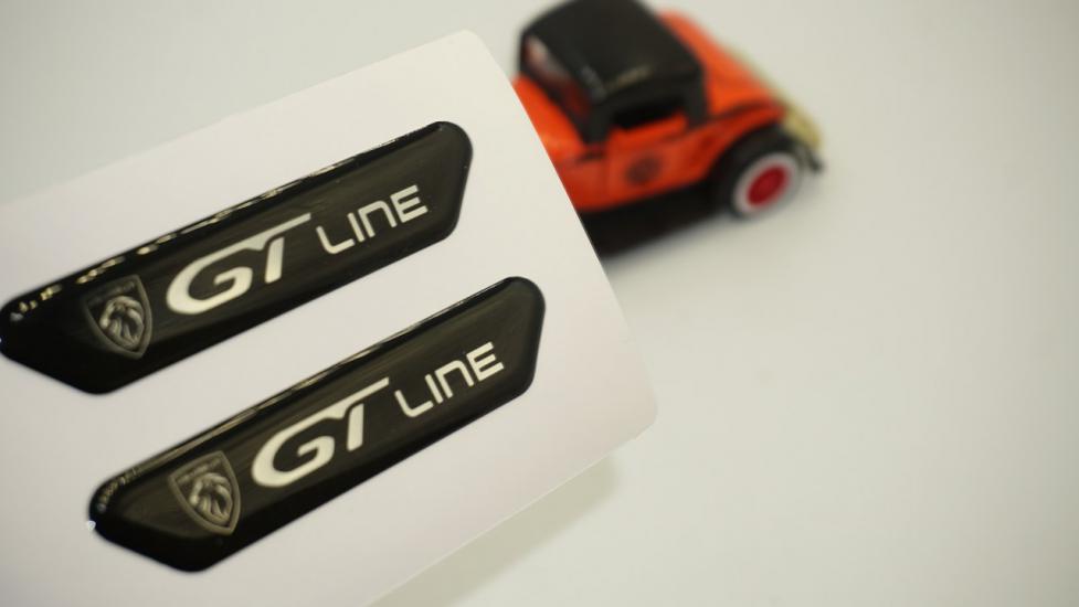 Peugeot GT Line Logo Çamurluk Yanı Ve Ayna Metalize Damla Desen 3M Logo Arma