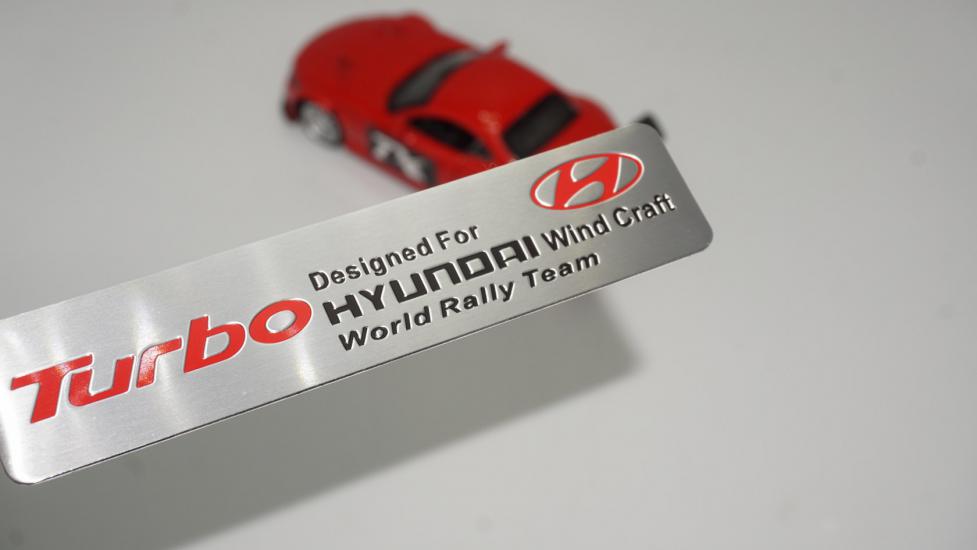 Hyundai Turbo Wind Craft Krom Metal Body Plaka 3M 3D Logo Amblem