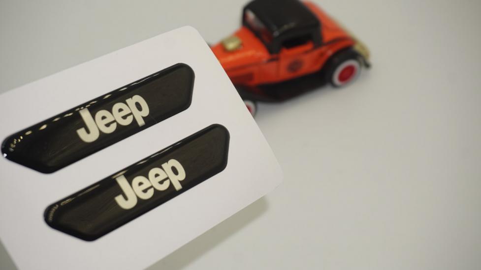 Jeep Logo Çamurluk Yanı Ve Ayna Metalize Damla Desen 3M Logo Arma