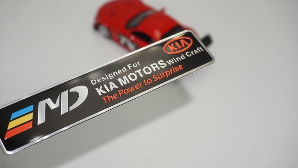 Kia MD Motors Logo Krom Metal Body Plaka 3M 3D Logo Amblem