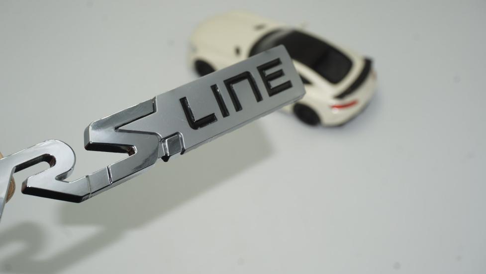 DK Renault RS Line Megane 2 3 4 Clio Laguna Captur Bagaj 3M Krom Siyah Metal Logo