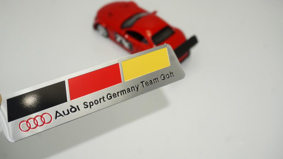 Audi Sport Germany Team Krom Metal Body Plaka 3M 3D Logo Amblem