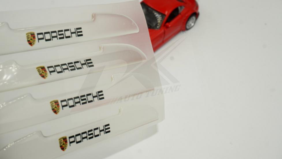 Porsche Logo Kapı Kenarı Koruma Şeffaf Kauçuk 3M Band New Style