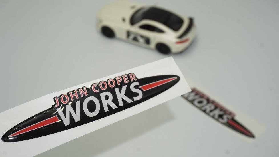 Mini John Cooper Works Çamurluk Yanı Ve Torpido Damla Desen Logo Arma Seti