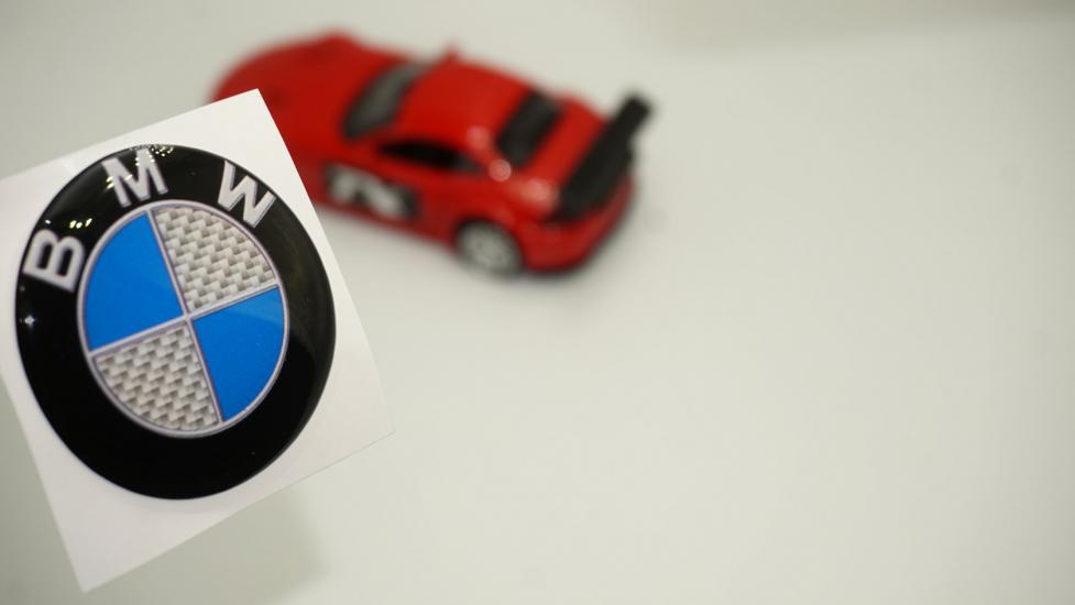 Bmw Mavi Karbon Damla Desen Direksiyon 3M Logo Amblem