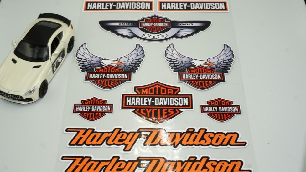 DK Motor Harley Davidson Cycles Logo Grup Sticker 10 Lu Set