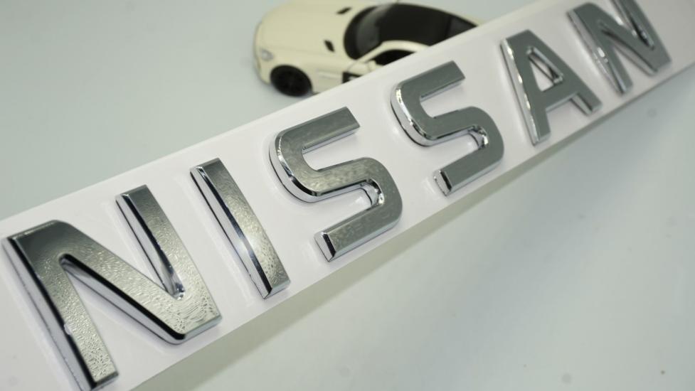 DK Nissan Bagaj 3M 3D Gümüş Krom ABS Yazı Logo Amblem 29x4 Cm