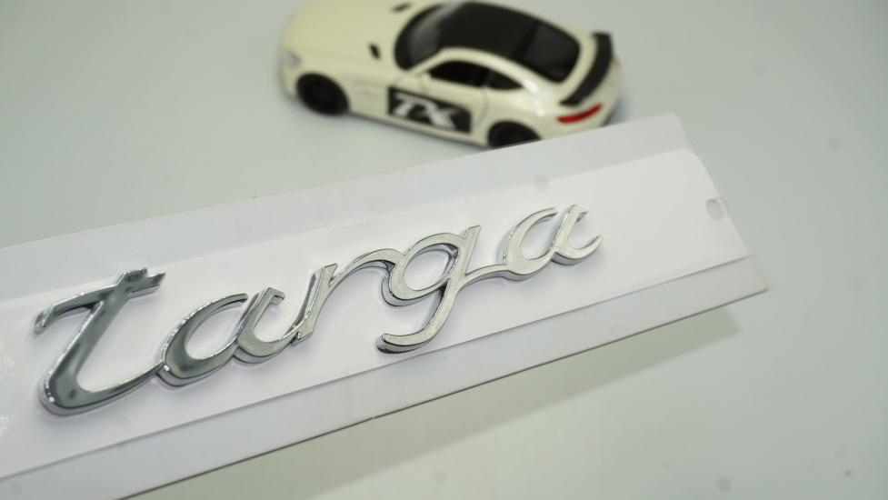 DK Porsche Targa Bagaj 3M 3D Gümüş Krom ABS Yazı Logo Amblem