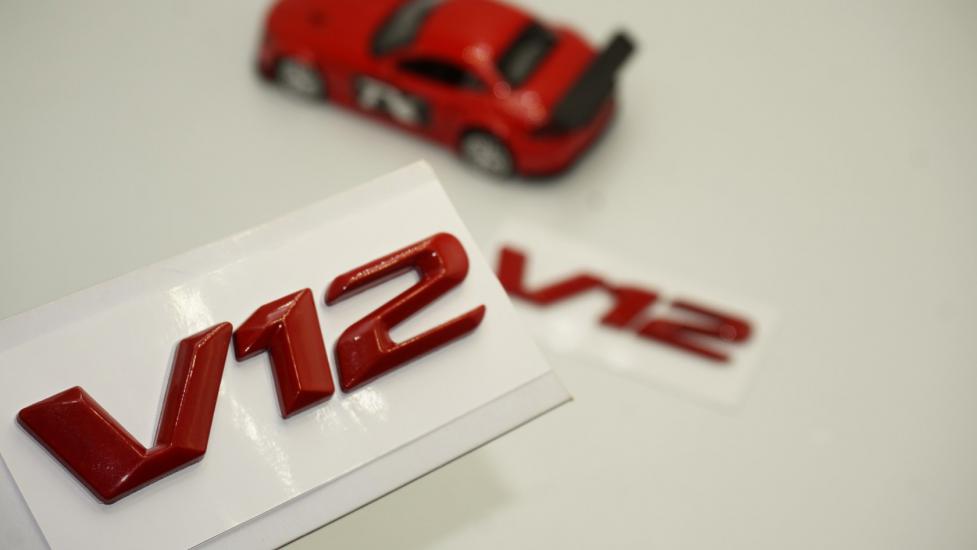 V12 Çamurluk Yanı Kırmızı ABS 3M Yazı Logo Orjinal Ürün