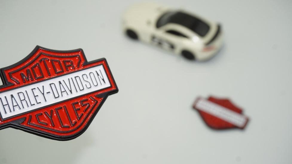 DK Motor Harley Davidson Depo Yanı Kırmızı Metal Logo 5,5 cm