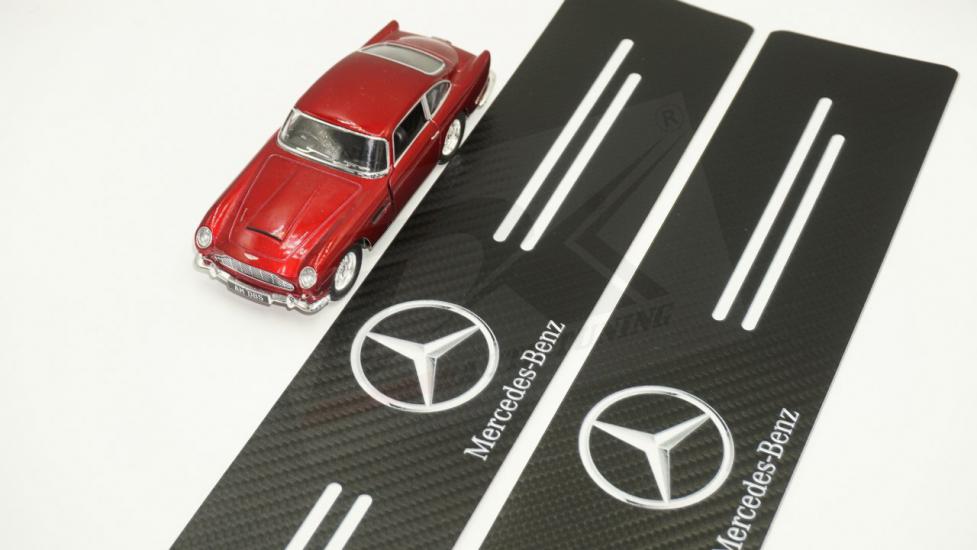 Mercedes Benz Logo Karbon Fiber Deri Kapı Eşiği Dekoratif Koruyucu Şeritleri