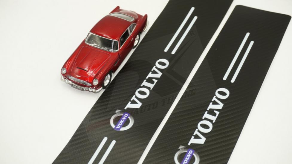 Volvo Logo Karbon Fiber Deri Kapı Eşiği Dekoratif Koruyucu Şeritleri